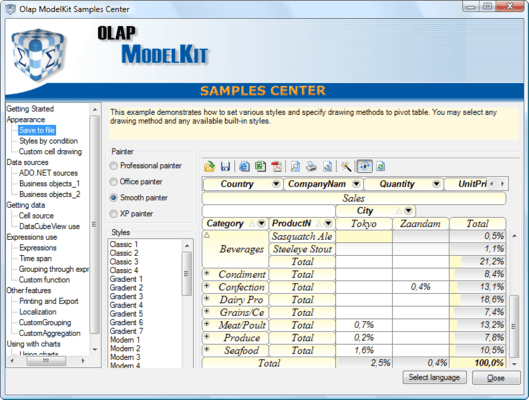 Screenshot of SharpShooter OLAP.Professional