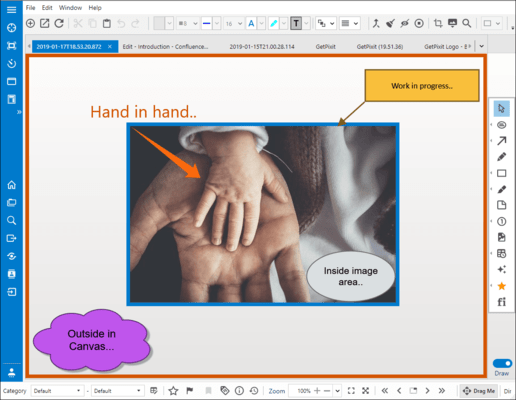 The Virtual Canvas enables users to annotate anywhere