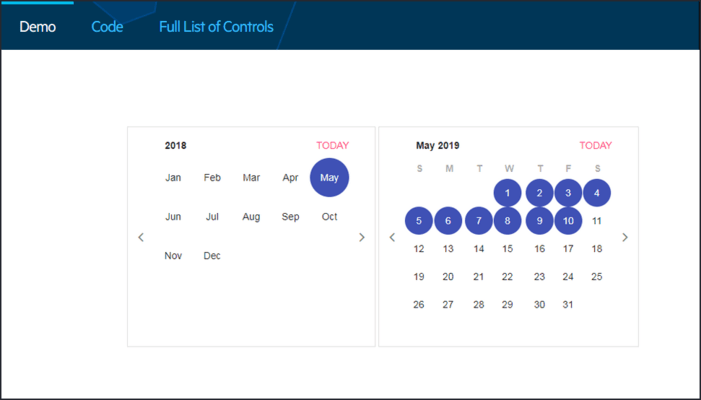 Telerik UI for Blazor - Calendar