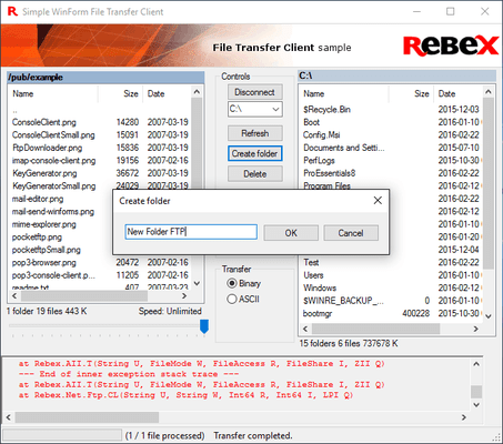 Rebex File Transfer Pack 스크린샷