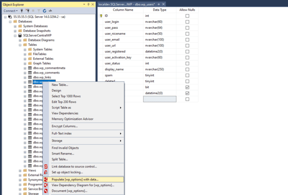 Generate data from within SQL Server Management Studio
