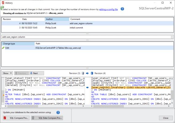 View a full history of changes