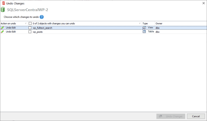 Roll back any changes you don't want