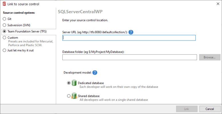 Work on a central database or your own local copy