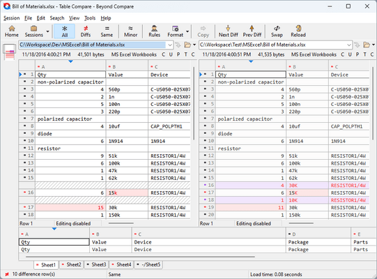 Table Compare Overhaul