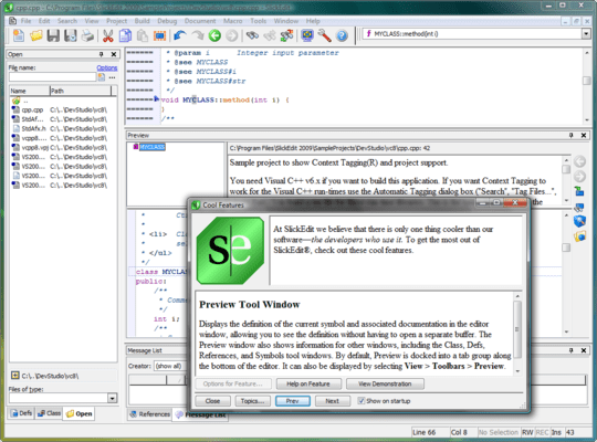 Screenshot of SlickEdit for Windows and Mac OS X