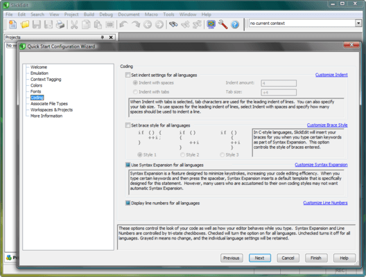 Screenshot of SlickEdit for Windows and Solaris x86