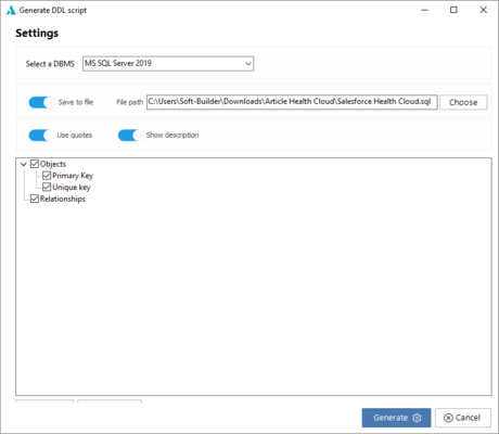 Schema to DBMS