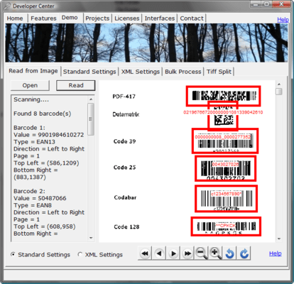Softek Barcode Reader Toolkit for Solaris 스크린샷