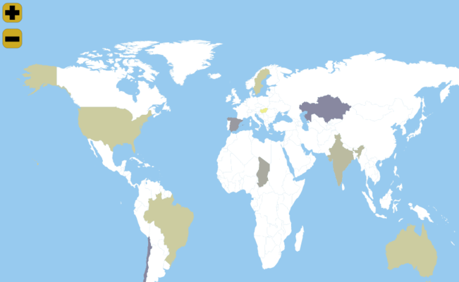 TeeChart for JavaScript World Map