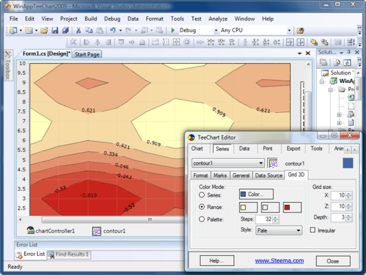 Design Time integrated Chart and Series editor