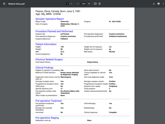 Custom PDF  with vertical layout