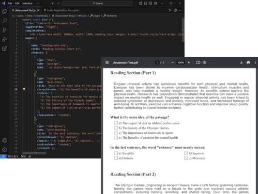 JSON-driven PDF form