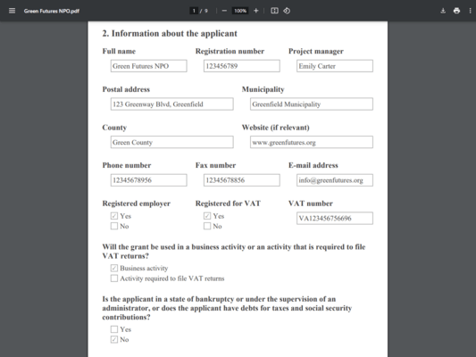 Custom PDF with responses
