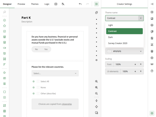 Built-in themes