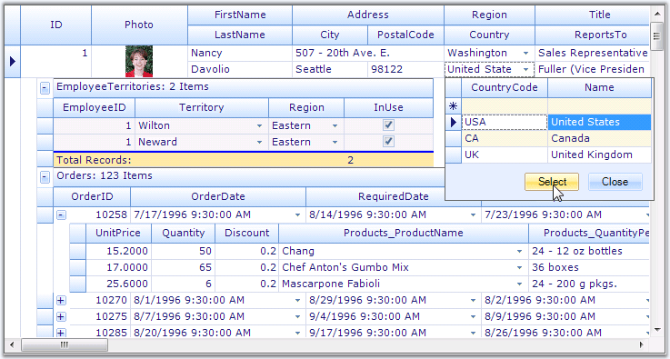 Hierarchical/Master-Detail views (Windows Forms)