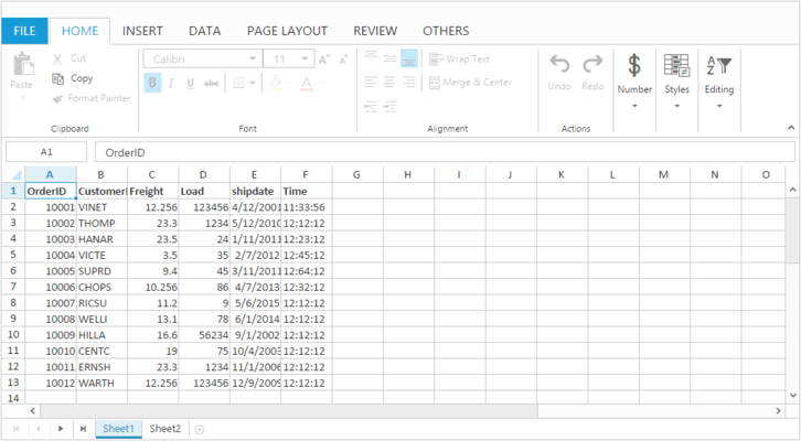 Syncfusion - Spreadsheet - Read-Only Support