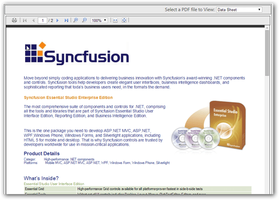 Syncfusion - PDF Viewer