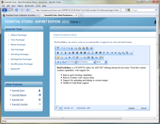 Screenshot of Syncfusion Essential Tools