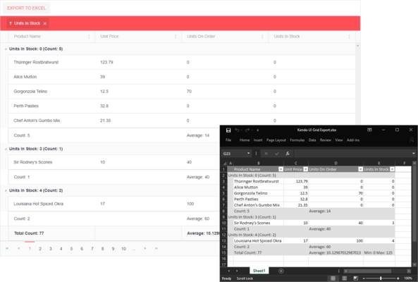 pic Kendo Grid Export To Excel Number Format telerik devcraft complete screenshots