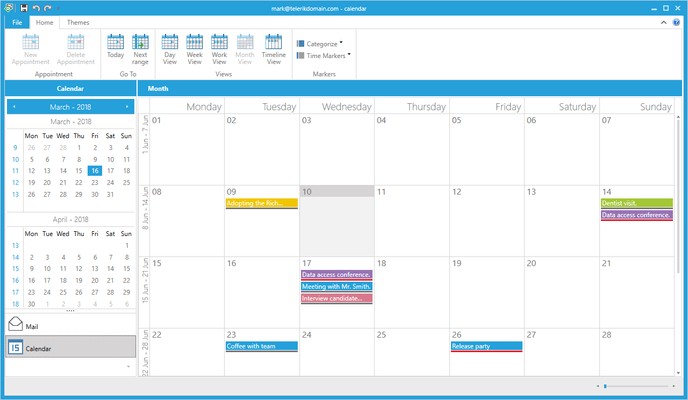 Telerik UI for WPF - Outlook Style - Calendar