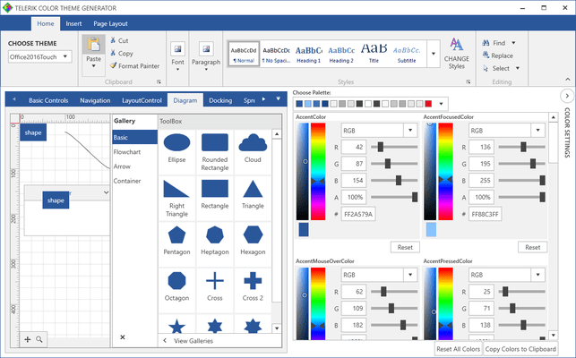 Telerik UI for WPF - Theme Generator - Office 2016 Touch