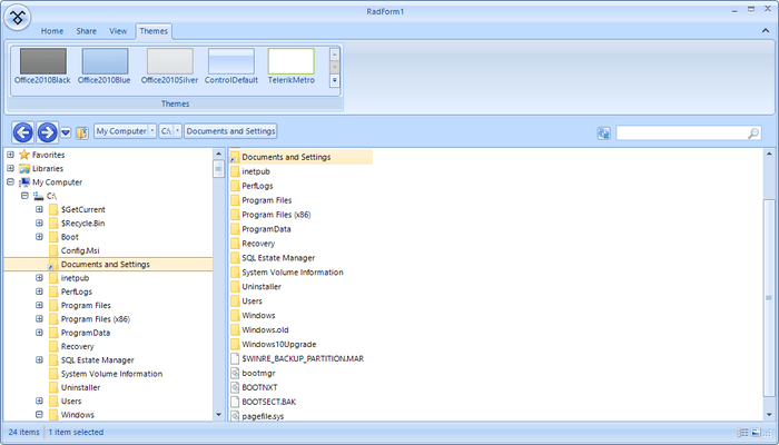 Telerik UI for WinForms - File Explorer - Default