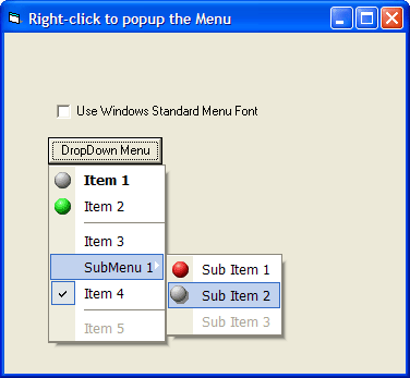 Dynamic PopupMenus