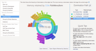 dotMemory adds Sunburst Diagrams