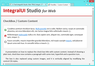 IntegralUI Studio for Web v2.0 adds CheckBox