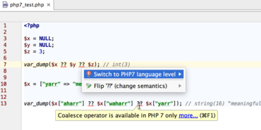 PhpStorm adds PHP 7 Support