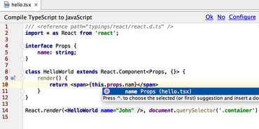 WebStorm 11 adds support for TypeScript 1.5 and 1.6
