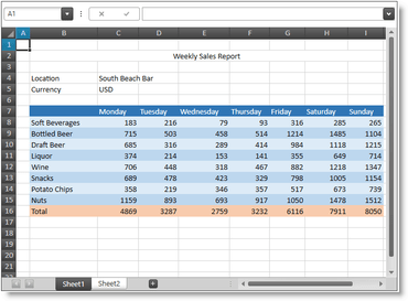 Infragistics Windows Forms 16.1 adds Spreadsheet Control