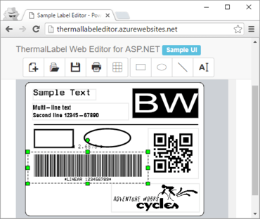 ThermalLabel Web Editor for ASP.NET 6.0