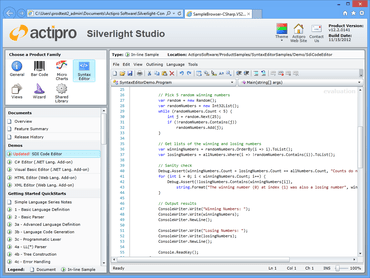 Actipro SyntaxEditor for Silverlight 2016.1(ビルド0203）