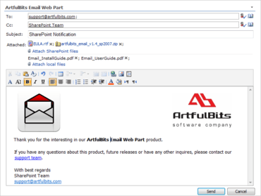 Email Web Part V2.1