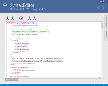 Actipro SyntaxEditor for Universal Windows 2017.1（ビルド311）