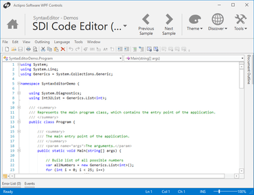 Actipro SyntaxEditor for WPF 2019.1 build 0681