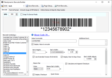 Neodynamic Barcode Professional for Windows Forms - Basic Edition V12