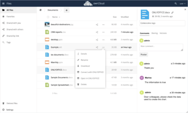 ONLYOFFICE Docs Enterprise Edition with ownCloud Connector v7.8.1