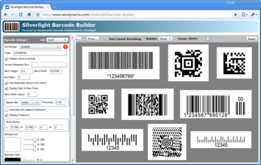 New barcode symbologies for Silverlight