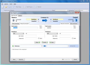 Compare databases from the command line