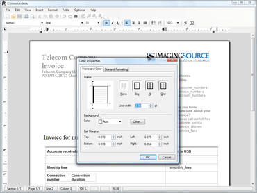 TX Text Control ActiveX 17.0 adds cell merging