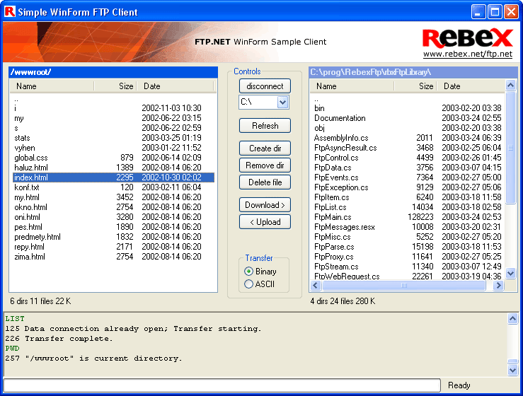 C# ftp file transfer