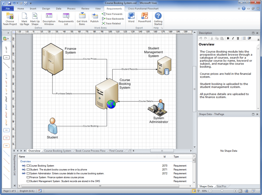 Requirements Definer for Microsoft Visual Studio ALM のスクリーンショット