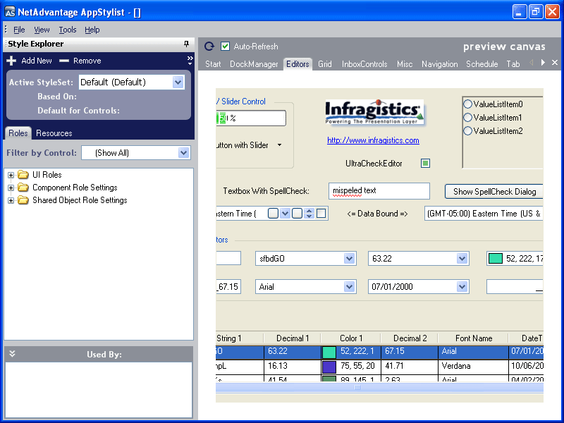 Infragistics Web Controls