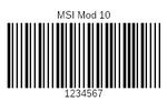 MSI Modulo 10 Barcode
