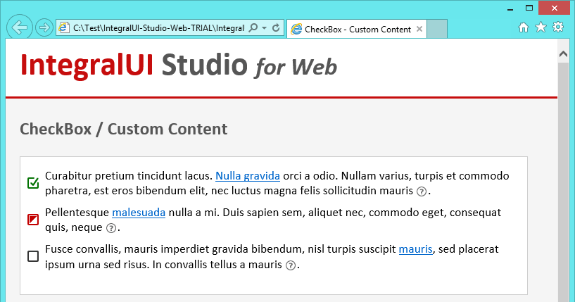 IntegralUI Studio for Web v2.0 adds CheckBox