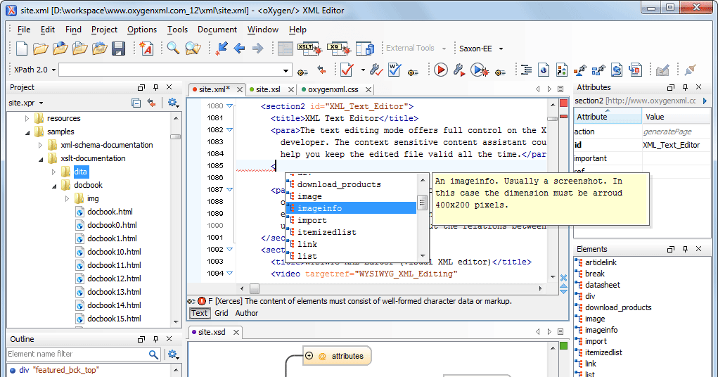 oxygen xml developer tutorial