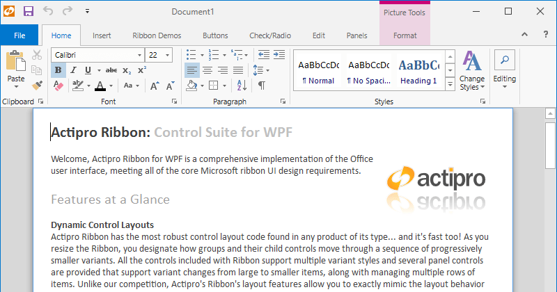 Actipro Ribbon for WPF 2017.2